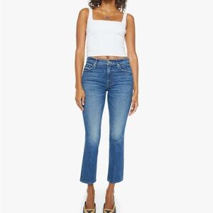 MOTHER Blue Cropped Ankle Jeans